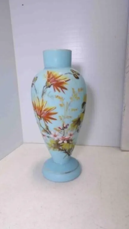 Vintage Victorian Style Blue Opaline Bristol Hand