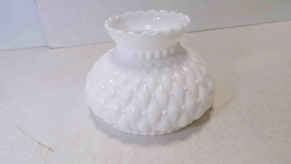 Vintage Quilted Diamond Texture Milk Glass Lamp