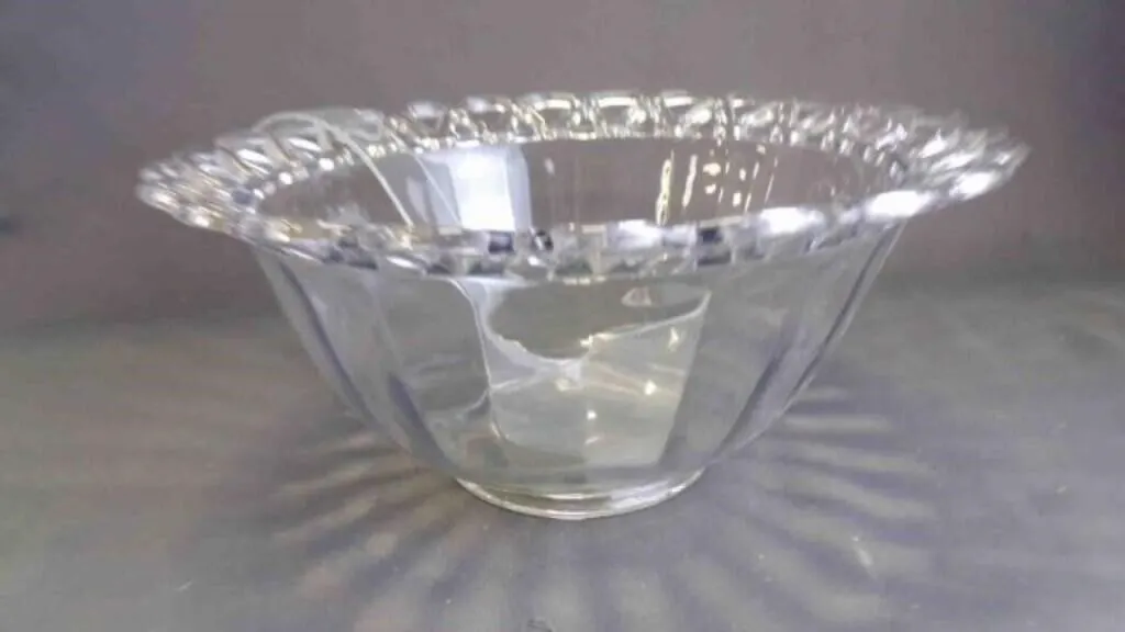 Vintage Crocheted Crystal Large Punch Or Fruit