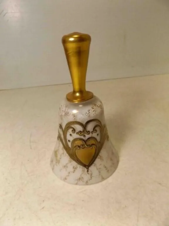 Vintage Imerlux Bohemian Glass Heart Dinner Bell