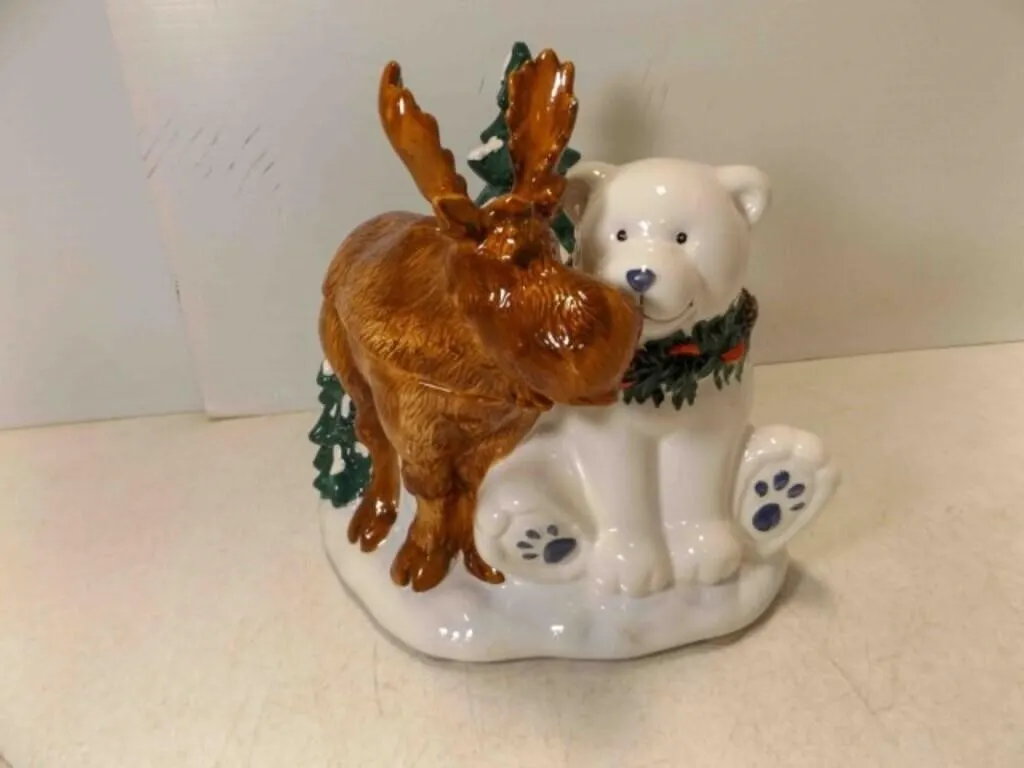 Vintage Bico China Polor Bear & Moose Ceramic