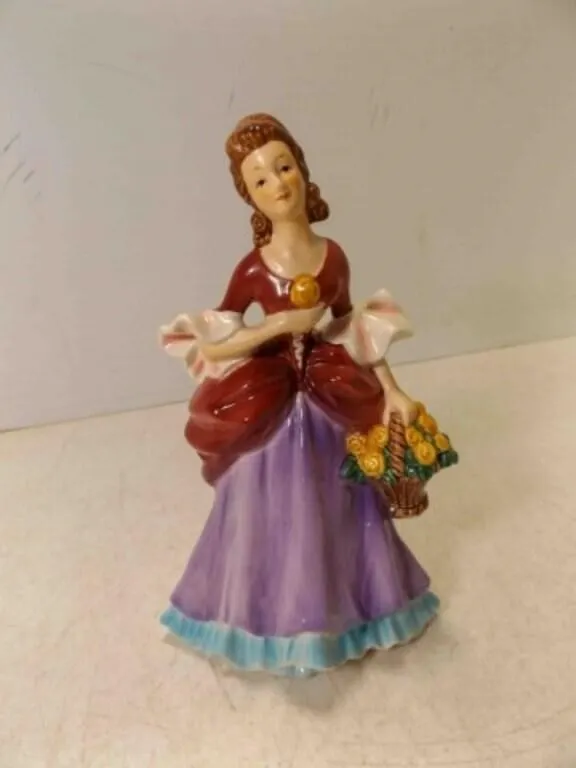 Vintage Goebel Lady With A Flower Basket Porcelain