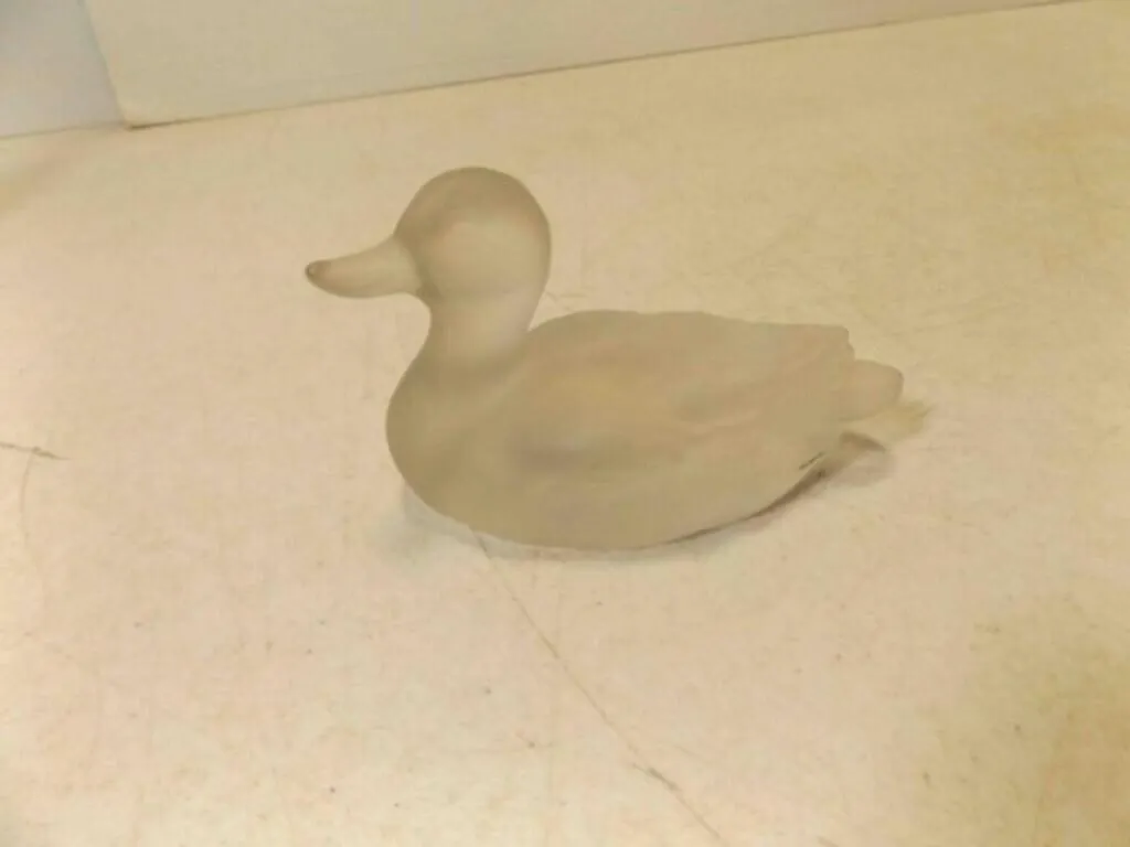 Vintage Goebel Frosted Crystal Duck Figurine