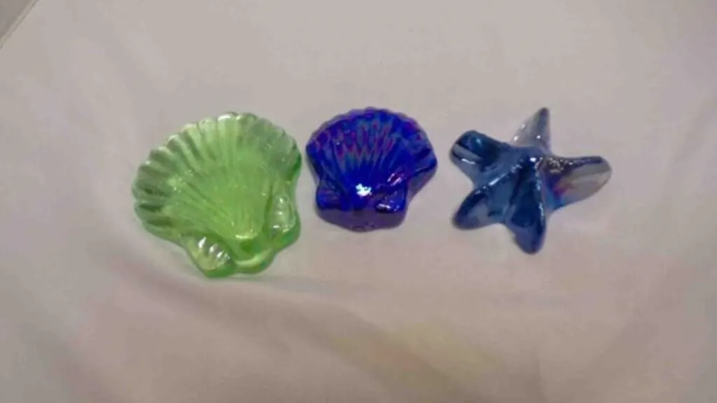 3 Vintage Iridescent Carnival Art Glass Ocean
