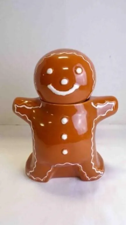 Ceramic Hand-Painted Gingerbread Man Cookie Jar