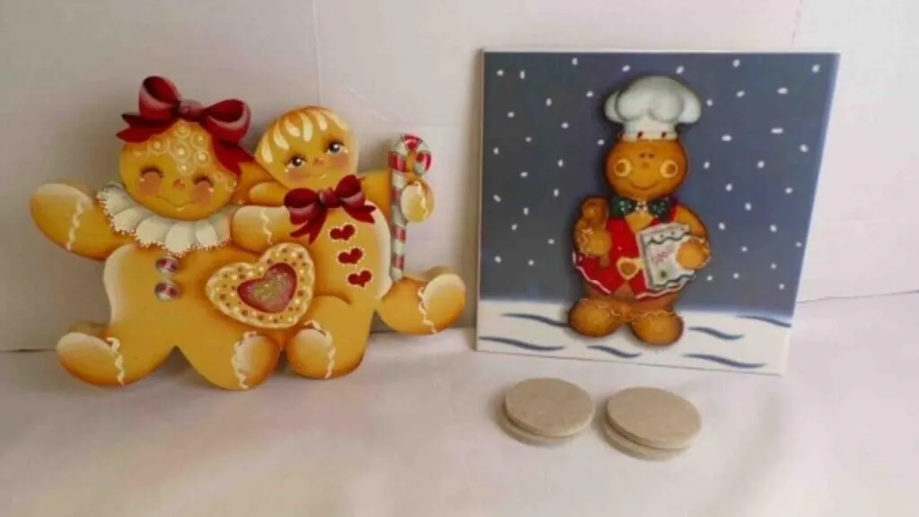 Wood & Ceramic Gingerbread Holiday Wall Decos