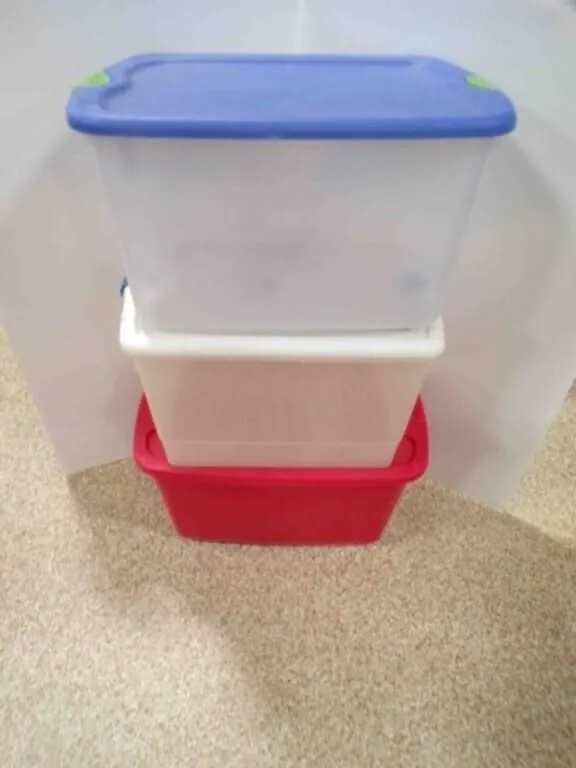 3 Storage Tubs w/Lids - USED - 66 Quart & 20