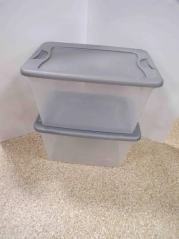 2 64 Quart Storage Tubs w/Locking Lids - USED