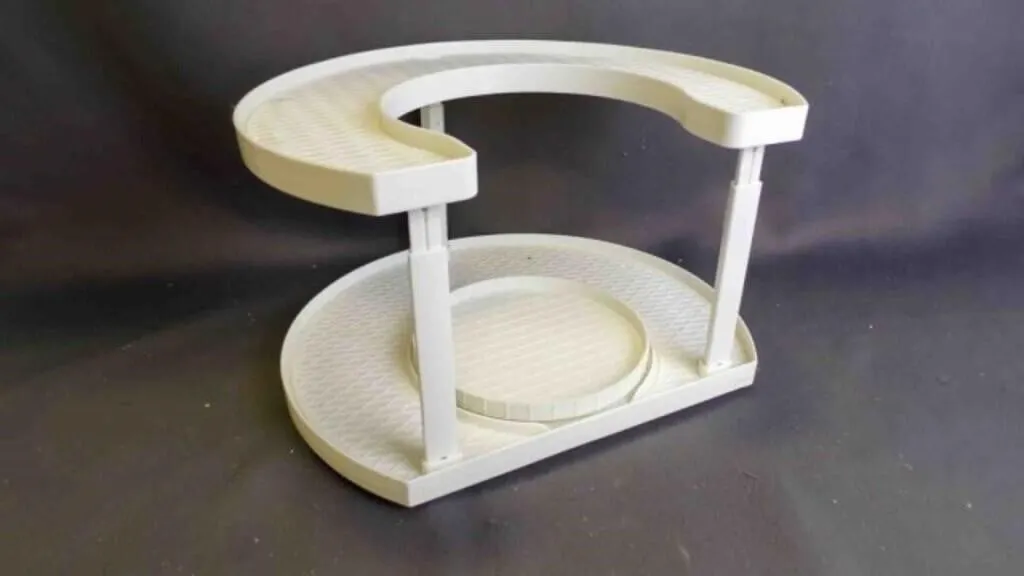 Plastic 2-Tier Adjustable Turntable Rack Organizer