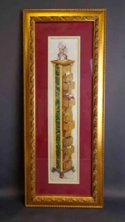 Framed Bob Holloway Christmas Lithograph Print