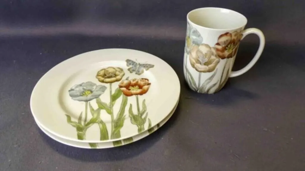 3 Vintage "Fitz & Floyd" Pastel Poppy Tableware