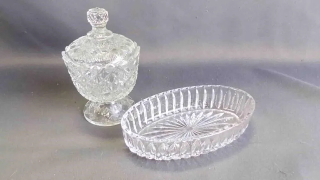 2 Vintage Intricate Cut Lead Crystal Glassware