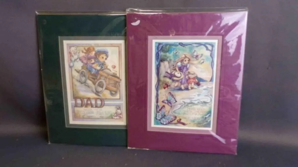2 Vintage Framed "Bergsma" Prints for Dad & Mom
