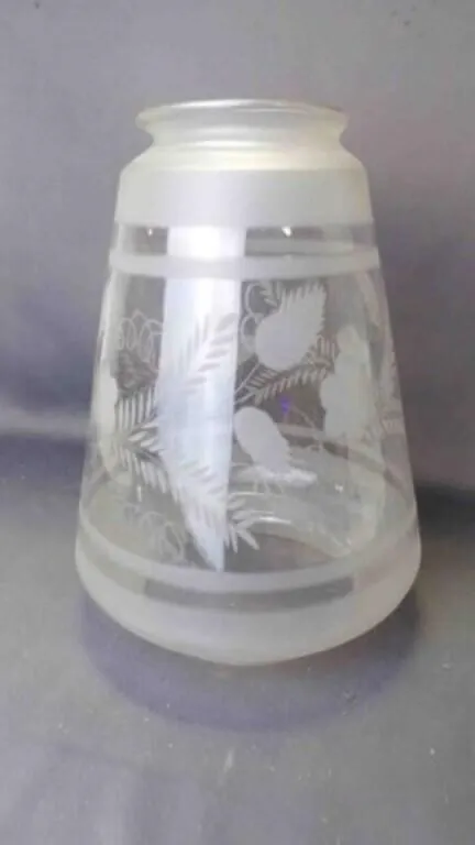 Vintage Etched Satin/Frosted Glass Lamp Shade