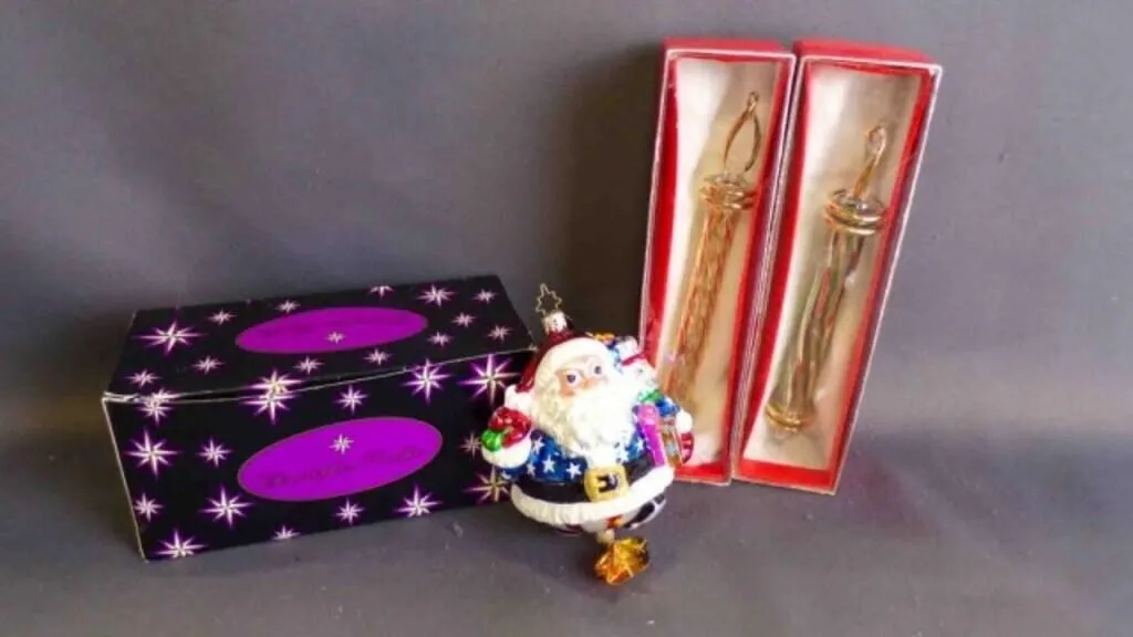 3 Vintage Glass Christmas Tree Holiday Ornaments