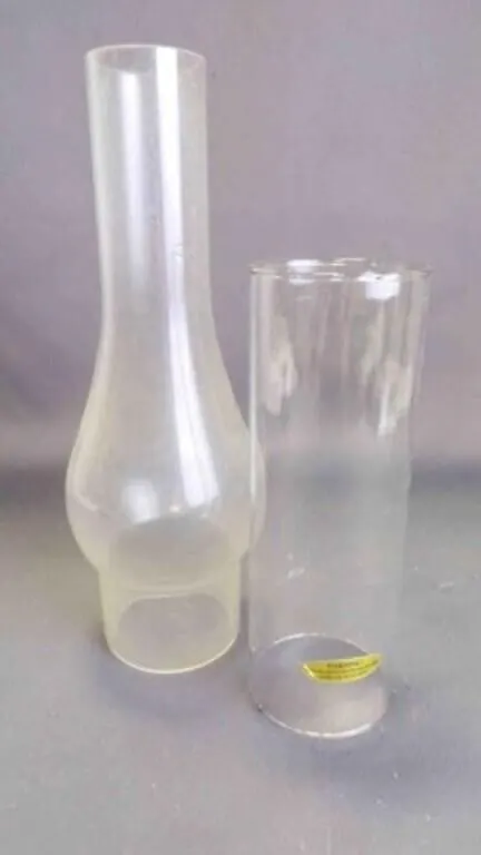 "Two Styles" of Kerosene Lantern Glass Chimneys