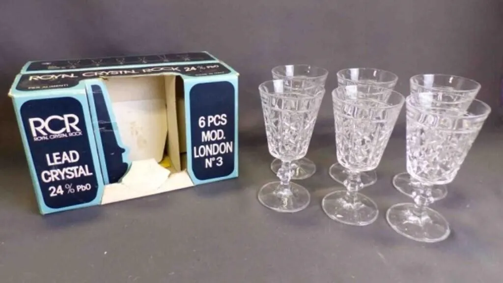 Complete 6 Piece Set of Vintage Crystal Glassware