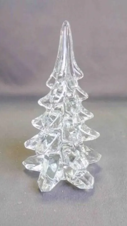 Vintage Clear-Cut Glass Christmas Tree Figurine