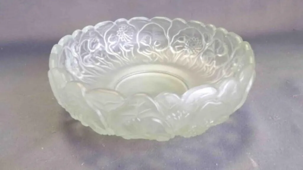 Vintage Fenton Glass Co. "Water Lily" Frosted Bowl