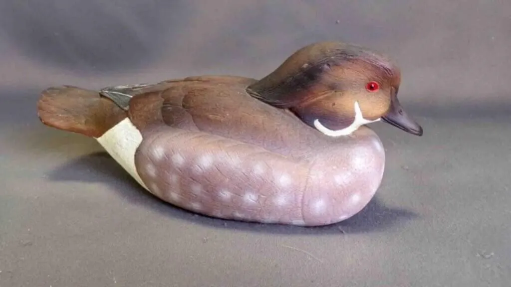 Hand Carved & Painted Wood Resin Duck Figurine