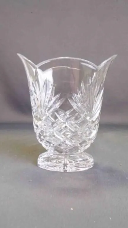 Vintage Hampton Hall 6" Flared Embossed Glass Vase