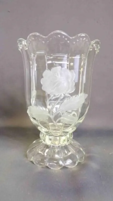 Beautiful Vintage "Imperlux" Crystal Pedestal Vase