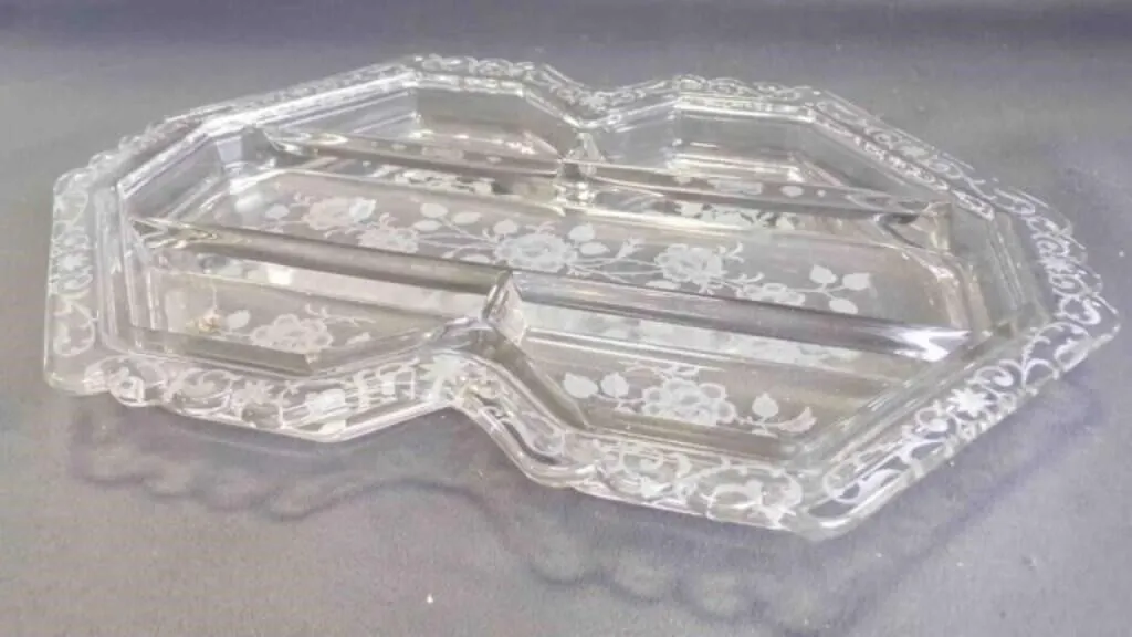 Elegant Vintage 5-Part Divided Relish Glass Tray