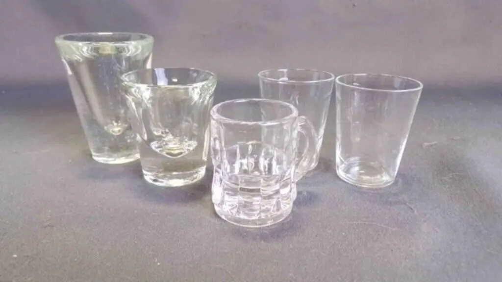 5 Mix-Matched Liquor/Bar Shot Glasses - UNMARKED