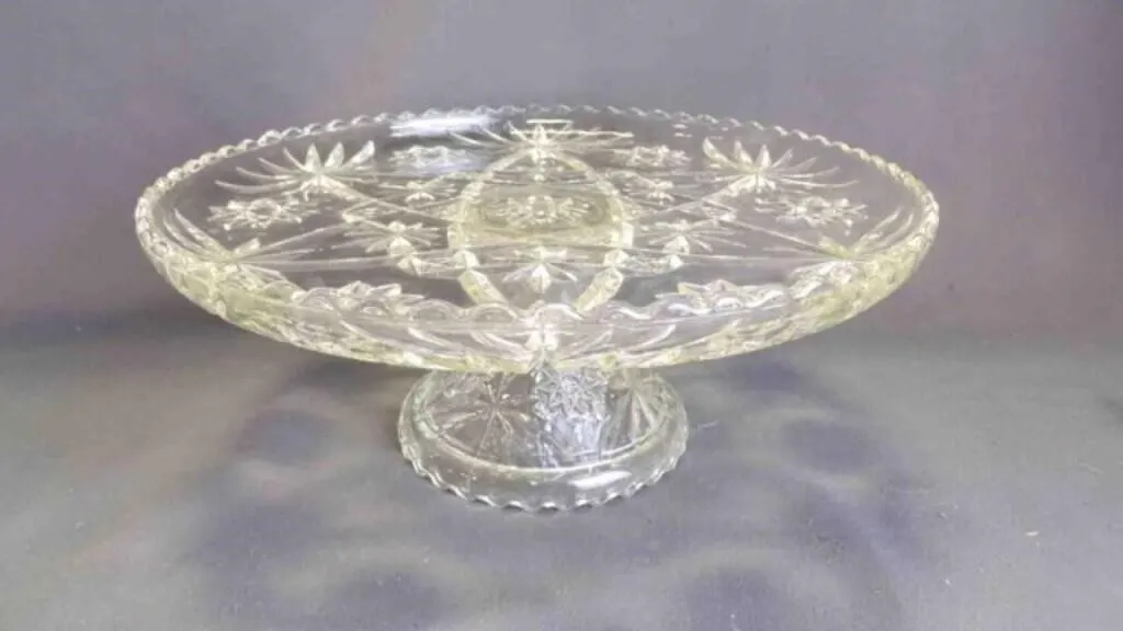 "Early American Prescut" Glass Pedestal Cake Stand