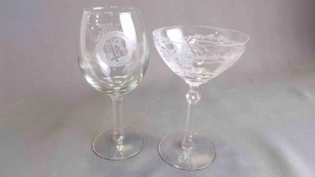 Vintage Fostoria Sorbet Glass & Advertising Glass