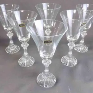 6 Vintage Beautiful Clear "Misaka" Crystal Glasses