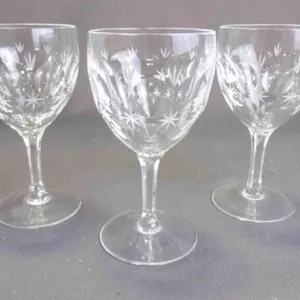 3 Beautiful Vintage Crystal Sherry/Brandy Glasses