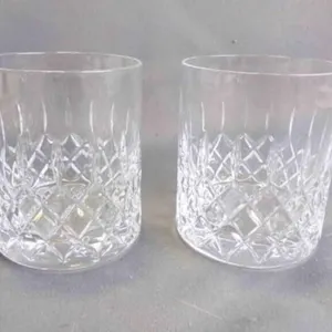 2 Heavy Based Old Fashioned Fine Crystal Tumblers