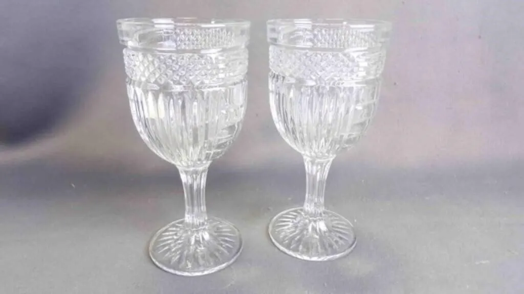 2 Vintage "Hanover" Pattern Iced Tea Stem Glasses