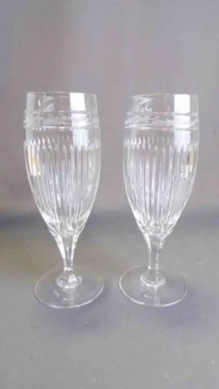 2 Vintage "Hanover" Pattern Iced Tea Stem Glasses