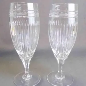 2 Vintage "Hanover" Pattern Iced Tea Stem Glasses