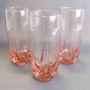 3 Vintage Imperial Drape "Plum" Highball Glasses