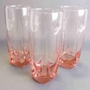 3 Vintage Imperial Drape "Plum" Highball Glasses