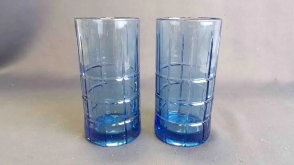 2 Vintage "Tartan" Anchor Hocking Iced Tea Glasses