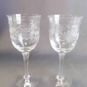 2 Vintage Delicate "Anticipation" Beverage Glasses