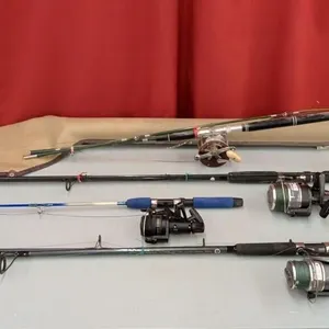 Assorted Fishing Rods and 1 Case. Shimano, HT I