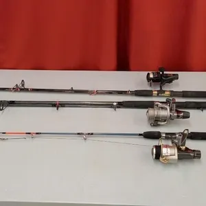 Assorted Fishing Rods. HT Ice Blue, Shimano,