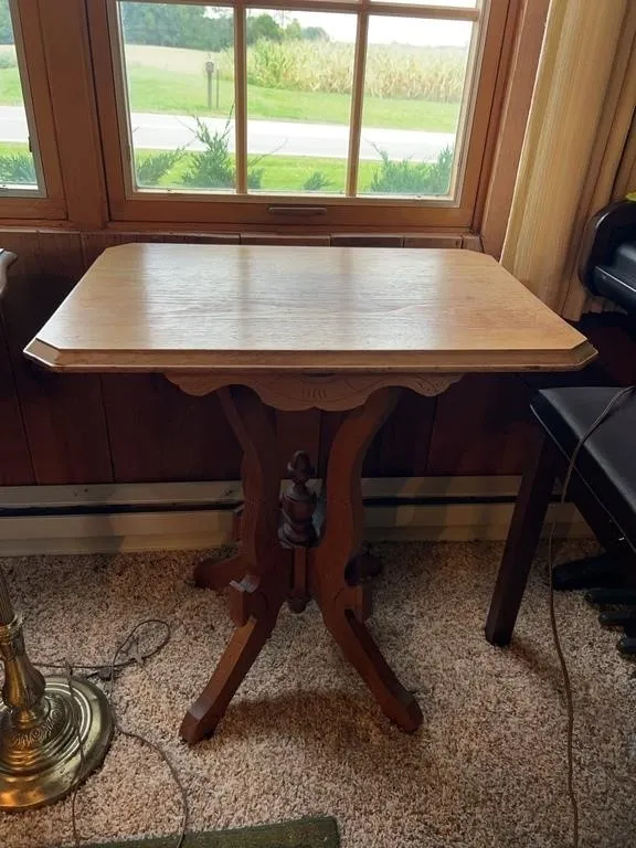 Antique Victorian Eastlake Carved Side Table