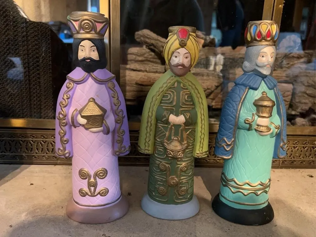 Three Wise Men Ceramic Candle Holders Set