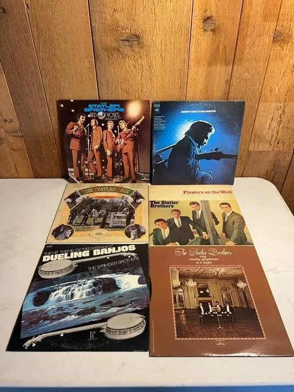 Johnny Cash & Statler Brothers Vinyl LP Lot