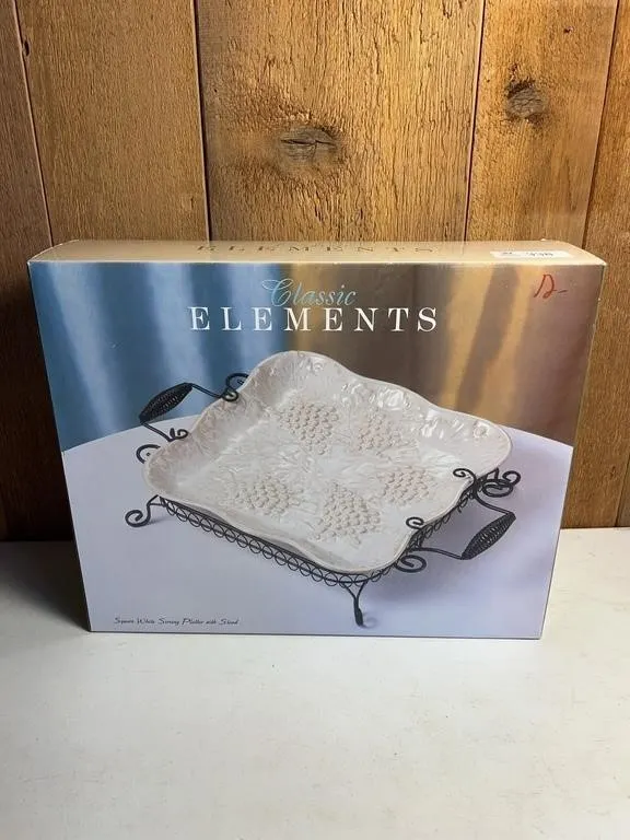 Ceramic Platter, Lock Box & Radio Collection