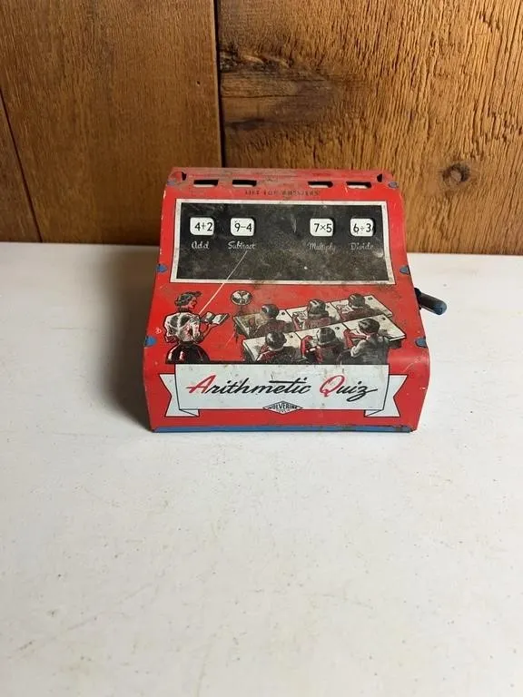 Wolverine Tin Lithograph Arithmetic Quiz Toy