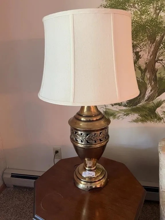 Brass Urn Table Lamp with Shade