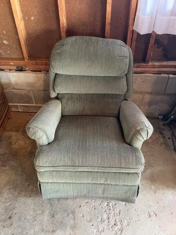 Muted Green Upholstered Rocker Recliner