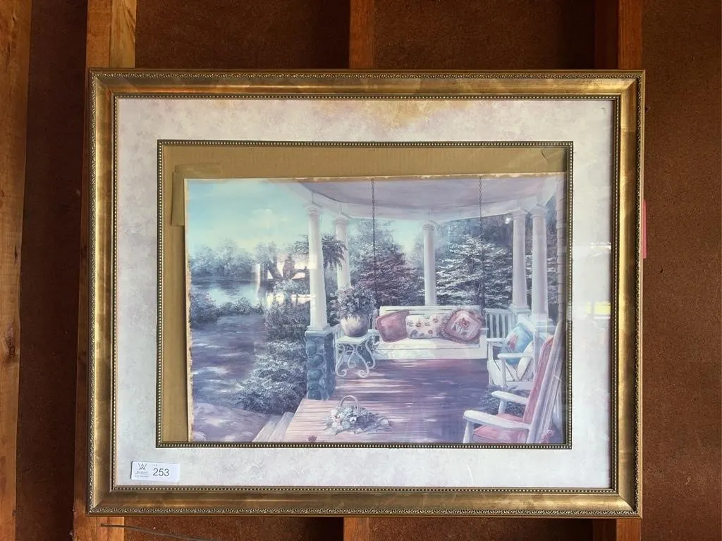 Framed Southern Porch Scene Print